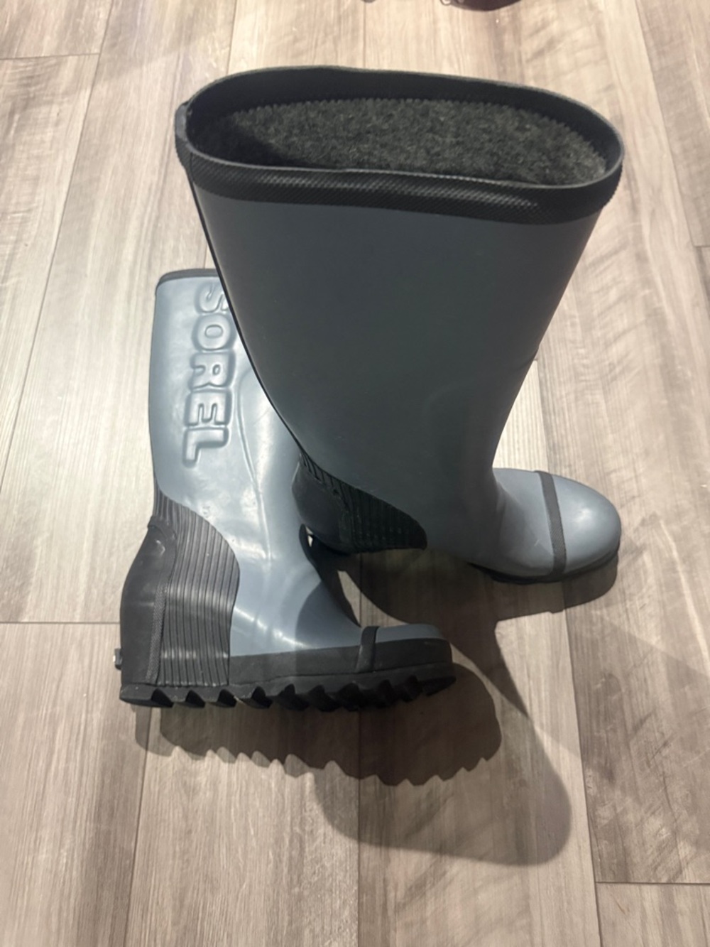 Sorel Gray/Blue Tall Waterproof Rubber Boots